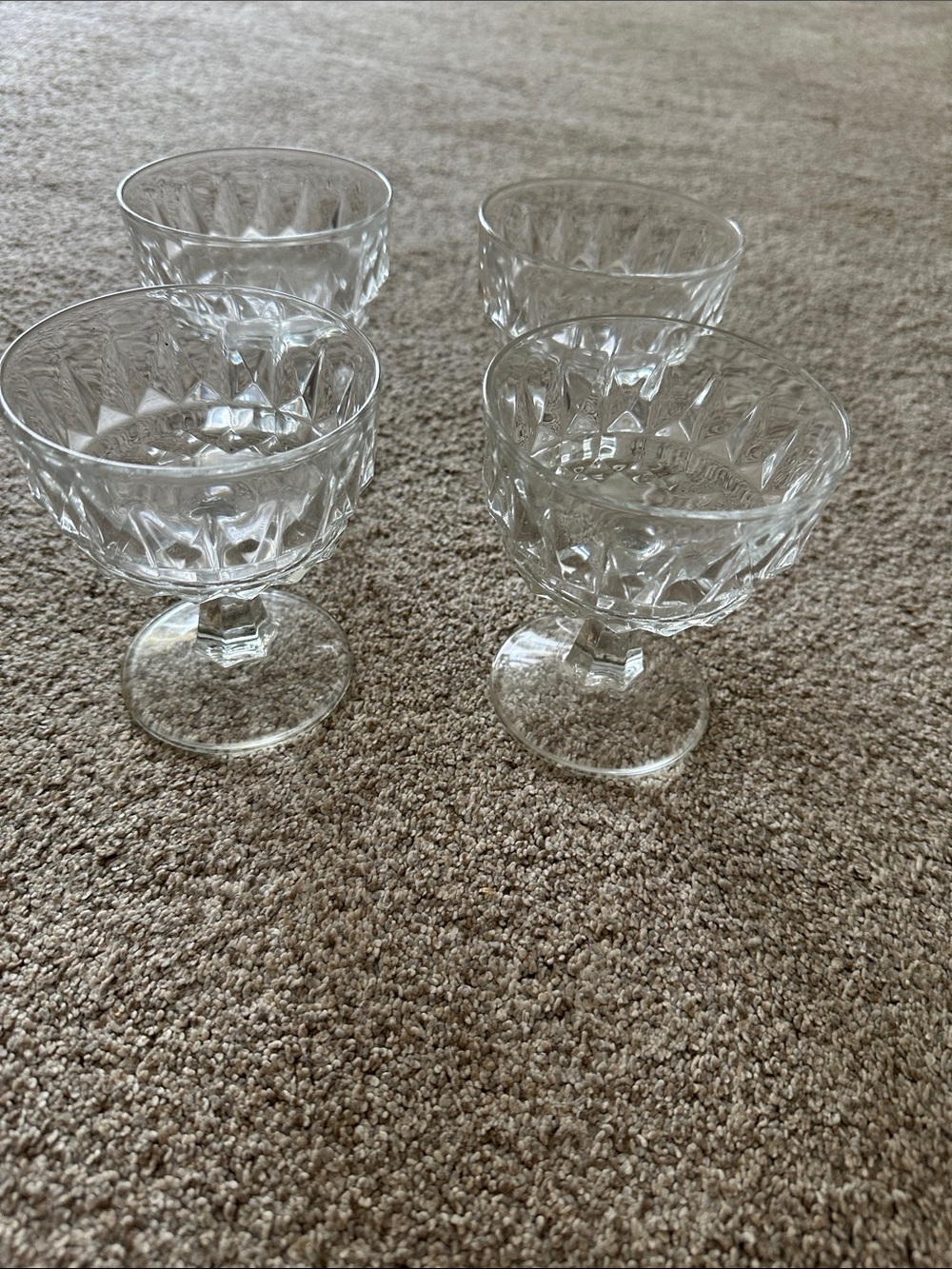 Arcoroc France glass stemmedDessert Goblets - Set of 4